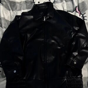 Bershka Sleek Black Faux Leather Jacket